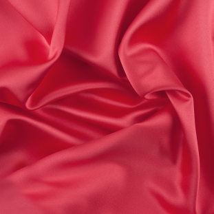 Flaming Coral Solid Polyester Satin